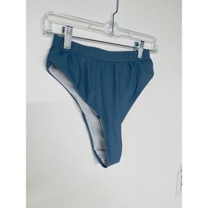 Grey High Waisted Cheeky Swim Bottoms